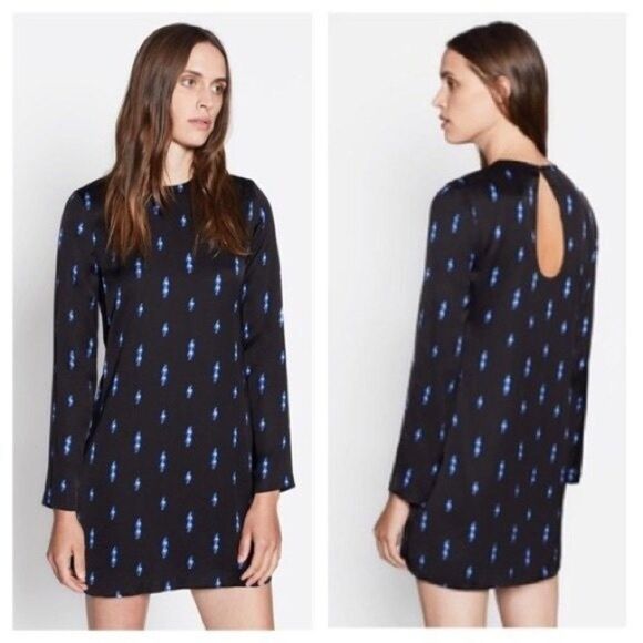 EQUIPMENT Black Anjelisa Lighting Bolt Dress NWT - Picture 2 of 11